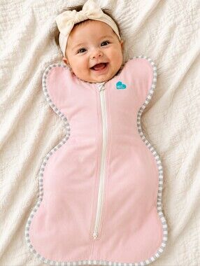 NWOT Love to Dream Organic Swaddle Baby Sleep Sack, Pink, Grey & White, 8-13 LBS